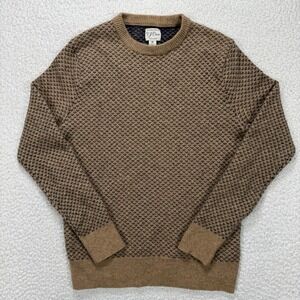 J.Crew Rugged Merino Wool Sweater Men's M Birdseye Knit Preppy Classic Old Money